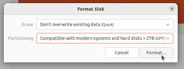 format disk 2